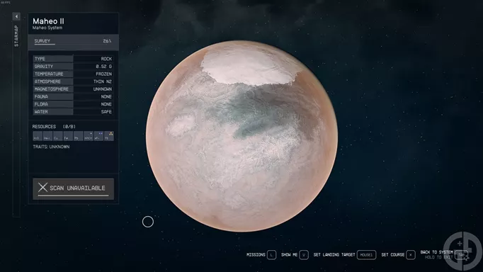 Maheo II, a planet in Starfield
