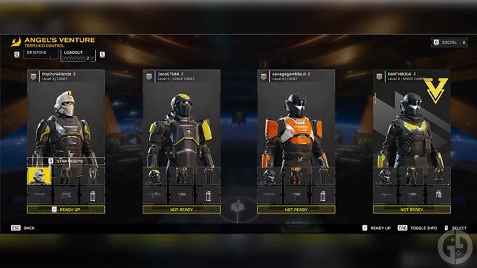 the squad loadout screen in Helldivers 2