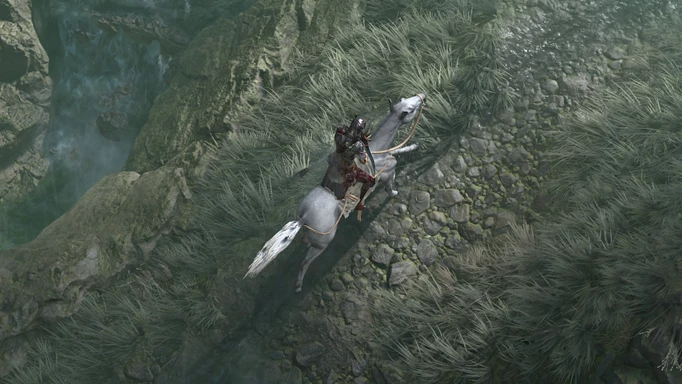Screenshot of a necromancer riding a horse in Diablo 4
