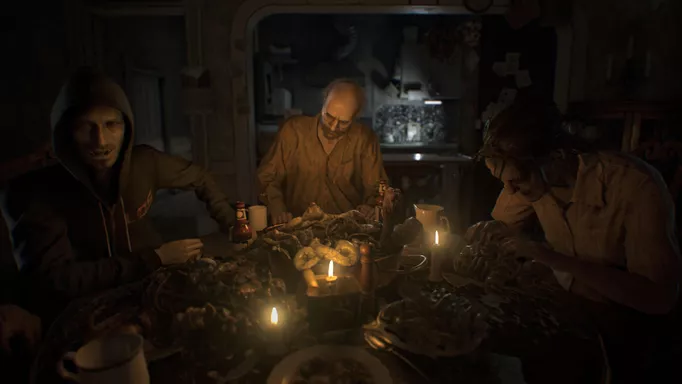 the dinner scene from Resident Evil 7