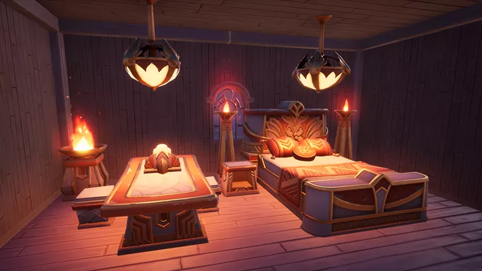 Image of the Emberborn furniture set, included in the Palia 0.168 update