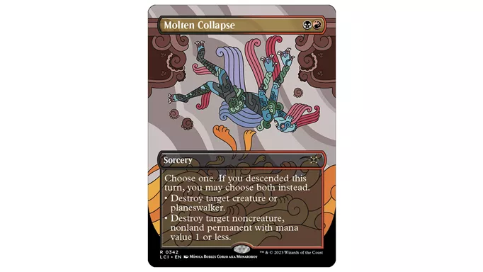 Molten Collapse card from the Magic The Gathering Lost Caverns of Ixalan expansion with alternative art