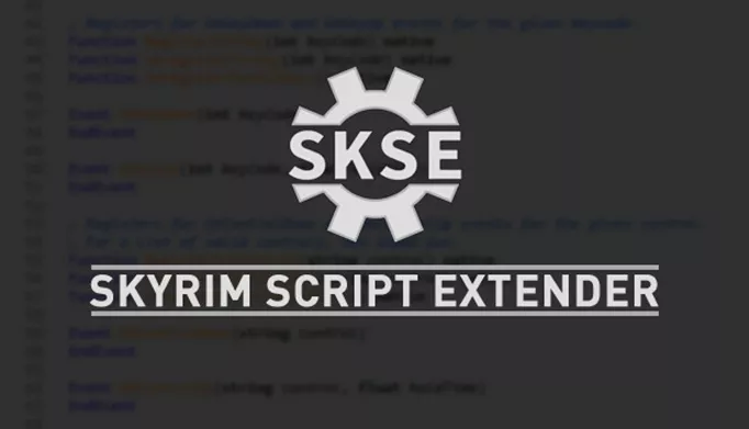 key art of the Skyrim Script Extender mod, one of the best Skyrim mods