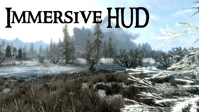 an promo image of the Immersive HUD - iHUD mod for Skyrim