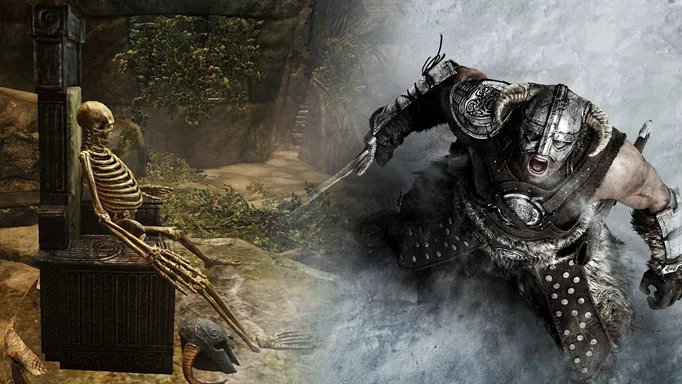 Elder Scrolls skeleton and Dragonborn