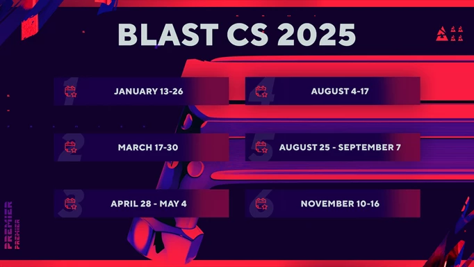 BLAST CS Schedule for 2025