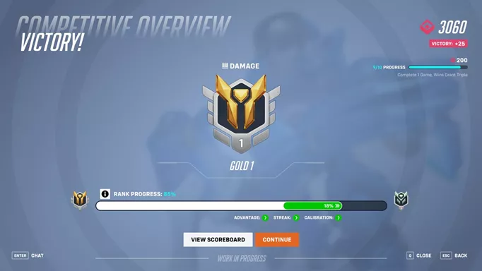Overwatch 2 Competitive Overview Screen
