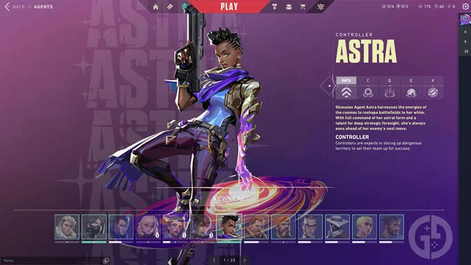 an image of Astra, a B-tier pick in our best VALORANT agents list