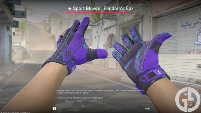 Image of the Sport Gloves Pandora's Box skin in CS2