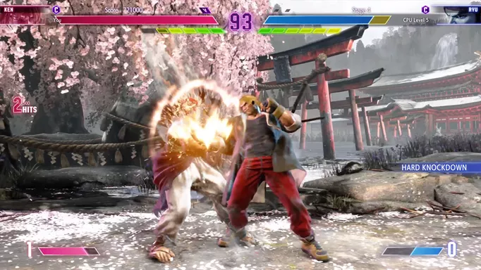 Ken hitting Ryu with his target combo in Street Fighter 6