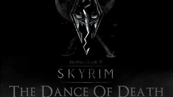 key art of the The Dance of Death mod, one of the best Skyrim mods
