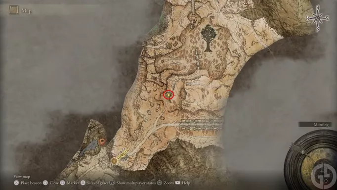 The Altus Plateau map fragment in Elden Ring