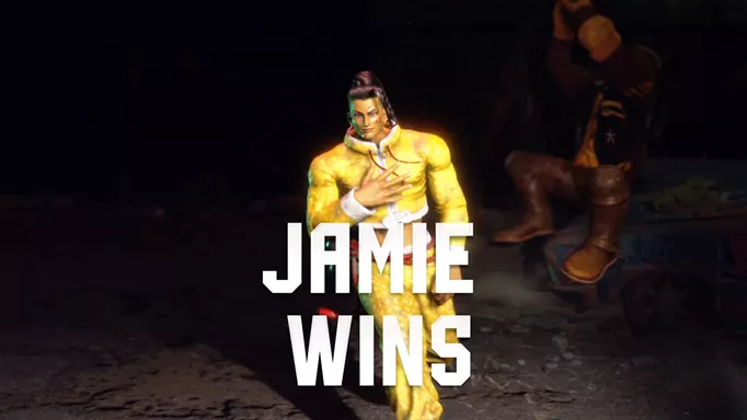 Jamie just after winning a fight in Street Fighter 6