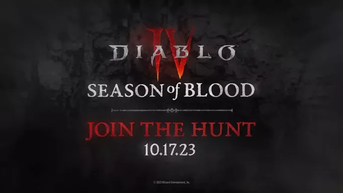 The Diablo 4 Season 2 Season of Blood Season release date of October 16, 2023