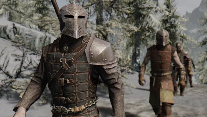 a promo image of the Immersive Patrols mod for Skyrim