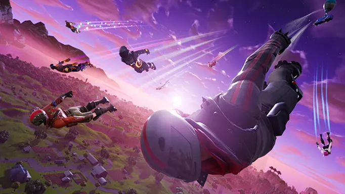 Fortnite best landing spots: A group of players dropping together