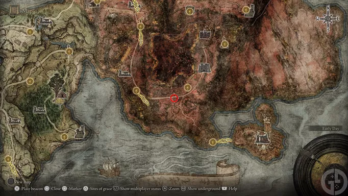 The Caelid South map fragment in Elden Ring