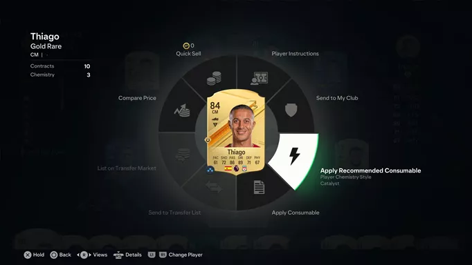 Image of applying a Catalyst Chemistry Style to Thiago in EA FC 24