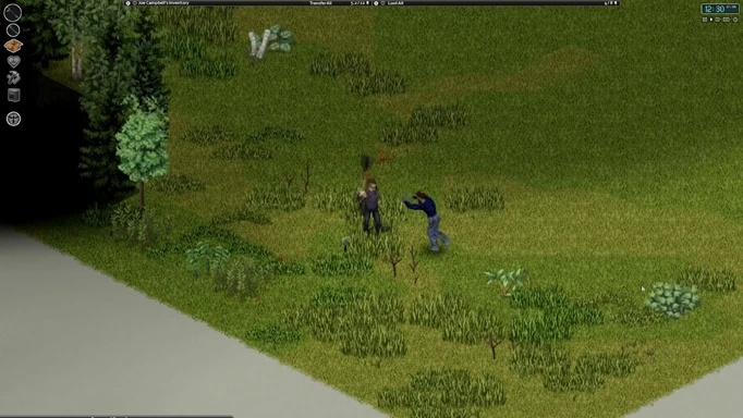 fighting one zombie in Project Zomboid