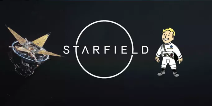 Starfield poster with Vault Boy