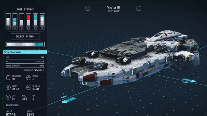 The Vista ship, one of the best ships in Starfield