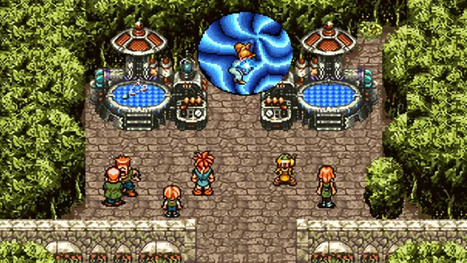 Screenshot of the time travel machine in Chrono Trigger