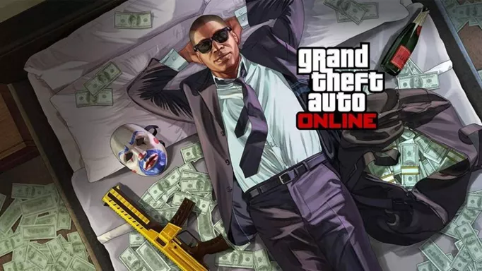 GTA Online lying in a bed of money