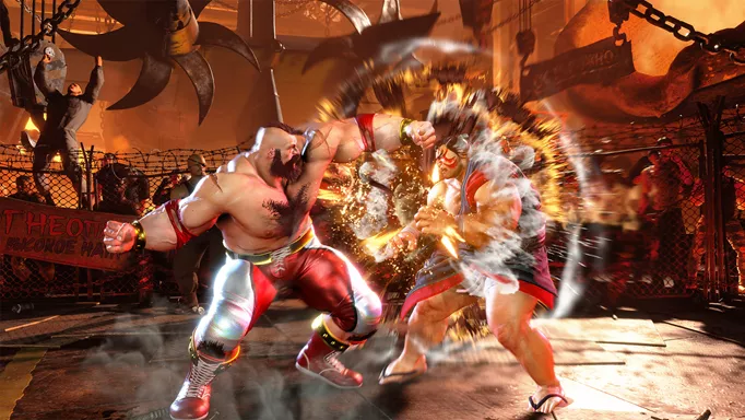 Image shows Zangief fighting E. Honda in Street Fighter 6