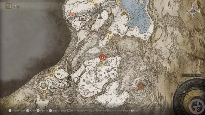 The Mountaintops of the Giants East map fragment in Elden Ring
