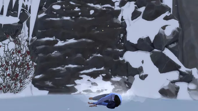 Death by mountain in The Sims 4