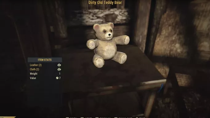 A Dirty Old Teddy Bear in Fallout 76