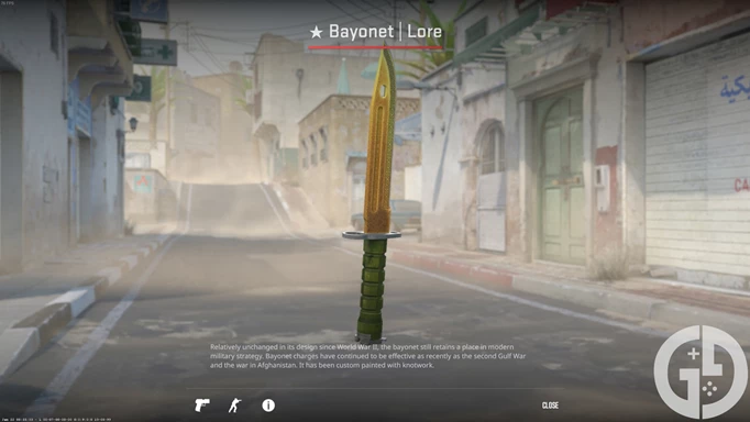 Image of the Bayonet Lore knife skin in CS2