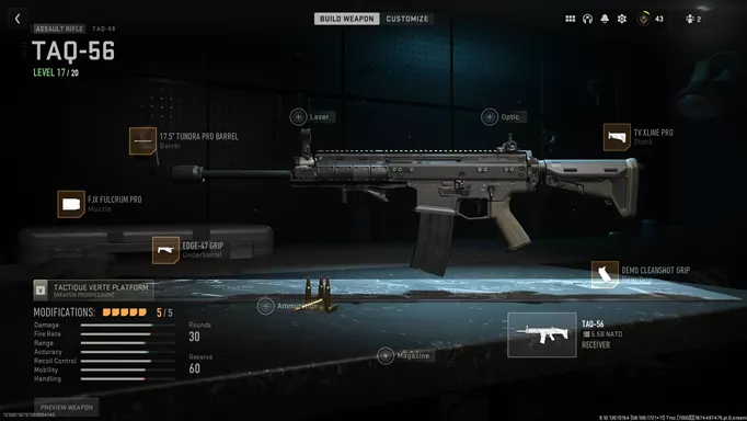 the TAQ-56, a weapon in one of the best Search and Destroy classes in MW2