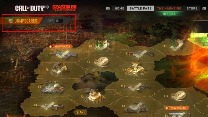 Screenshot showing the jumpscare option in Warzone 2