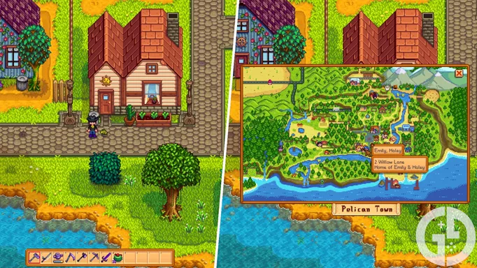 Image of Emily and Haley's house in Stardew Valley