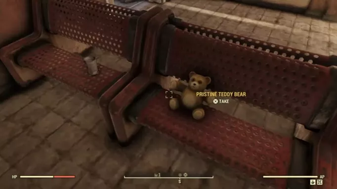 A Pristine Teddy Bear in Fallout 76
