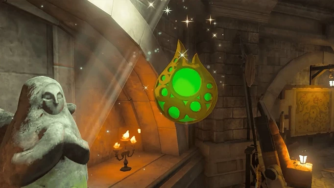 a screenshot of a Stamina upgrade at a Goddess Statue in Zelda: Tears of the Kingdom