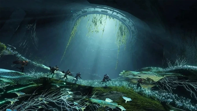 Guardians running in Destiny 2's Garden of Salvation Raid