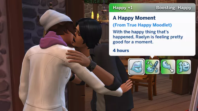 Moodlets from the Meaningful Stories Mod in The Sims 4