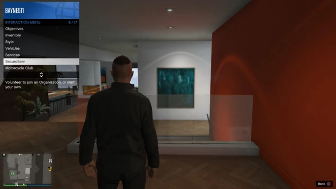 A menu showing how to register as a CEO in GTA Online.