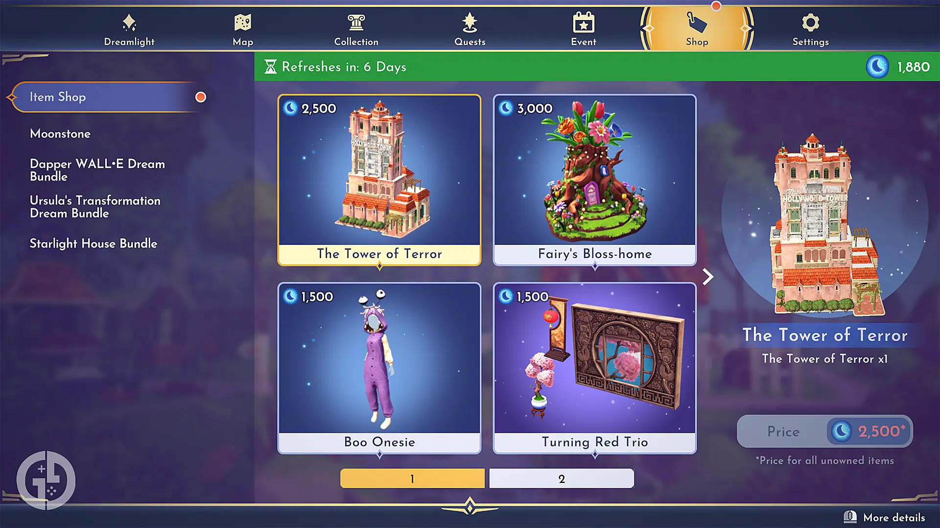 Disney Dreamlight Valley Shop reset, all Premium items & prices this