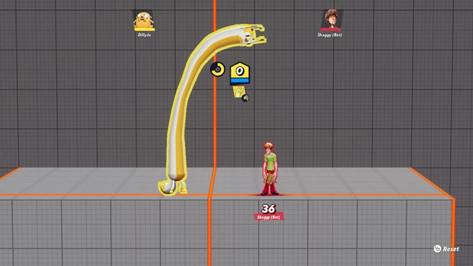Jake (as Cake) uses up-special in MultiVersus.