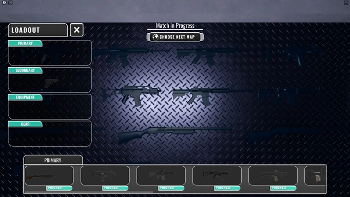 Image of the loadout menu in Special Forces Simulator