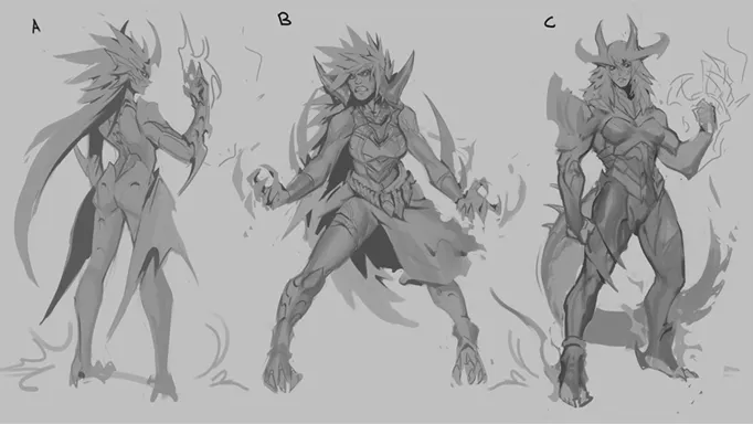 Concepts for the Shyvana rework coming to LoL