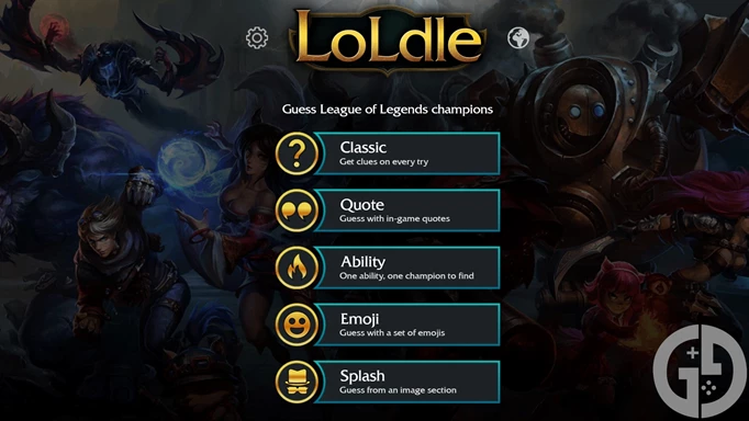 Image of the different modes in LoLdle