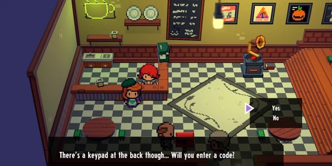 an image of the player interacting with a mailbox in Cassette Beasts