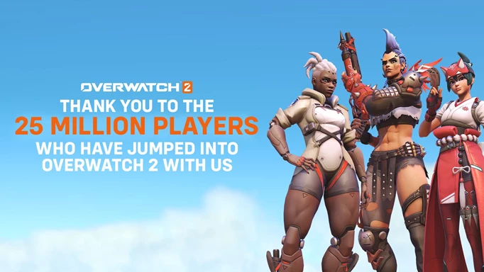 A graphic displaying the launch player count for Overwatch 2
