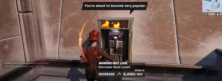 Here's how you increase your Heat Level by using a Burner Pay Phone in Fortnite