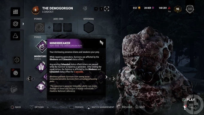 Mindbreaker, one of the best Demogorgon Perks in Dead by Daylight