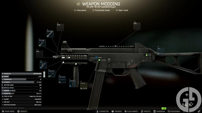 Image of the best early wipe UMP .45 build in Escape from Tarkov